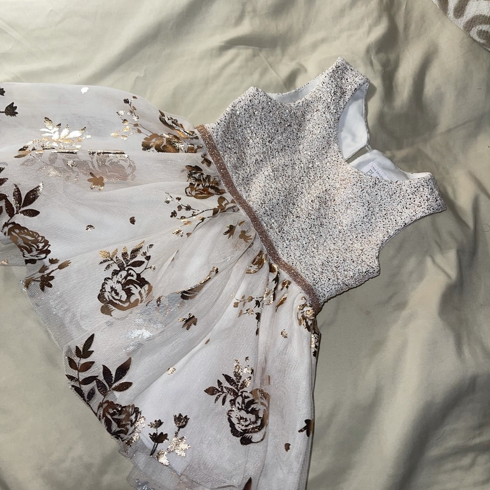 White & Rose Gold - Rose Dress